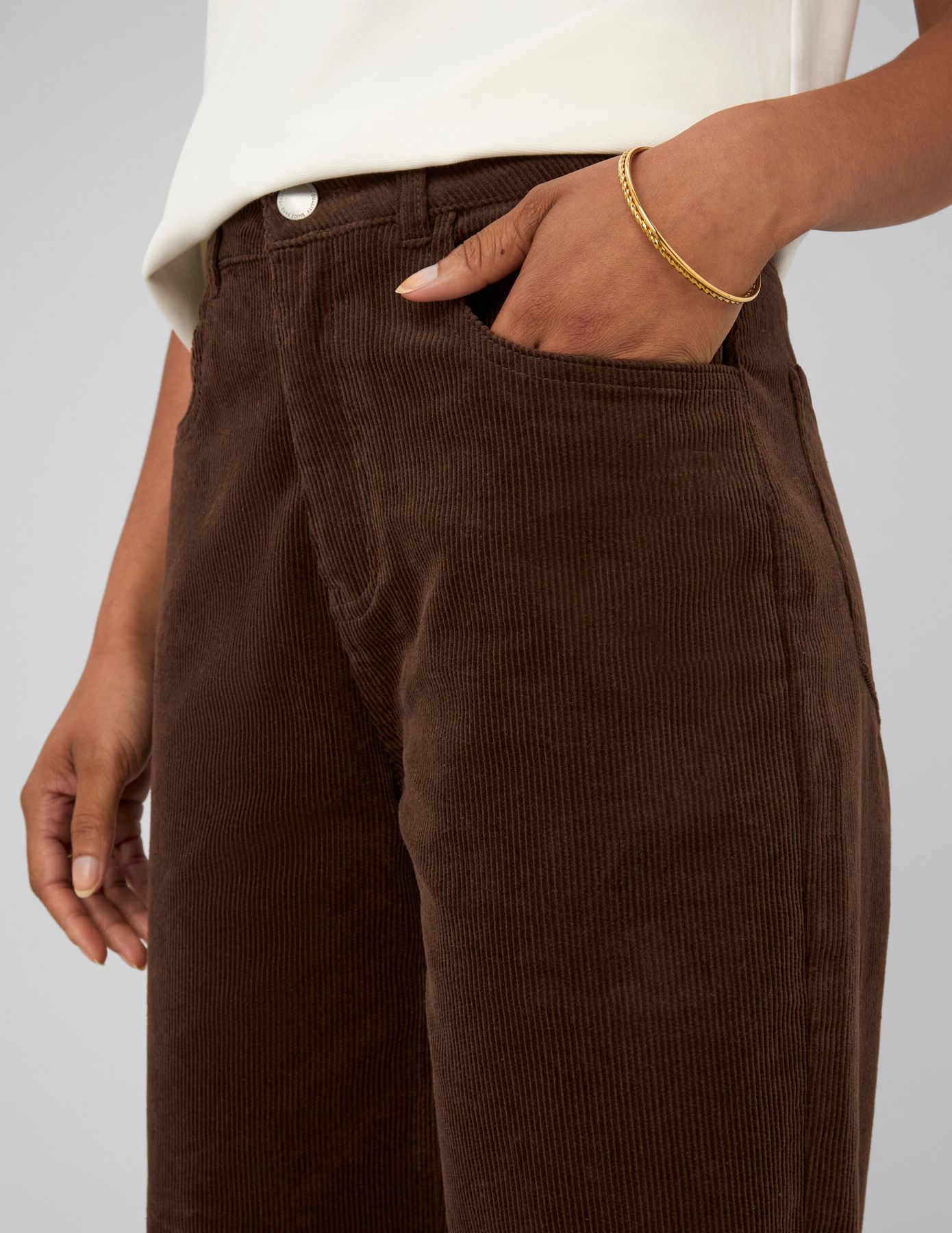 Pantalon straight velours