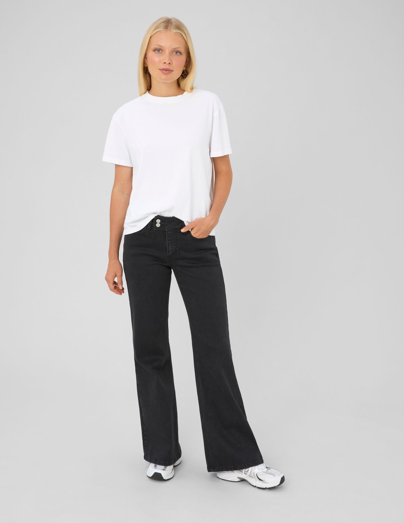 Jean flare taille haute