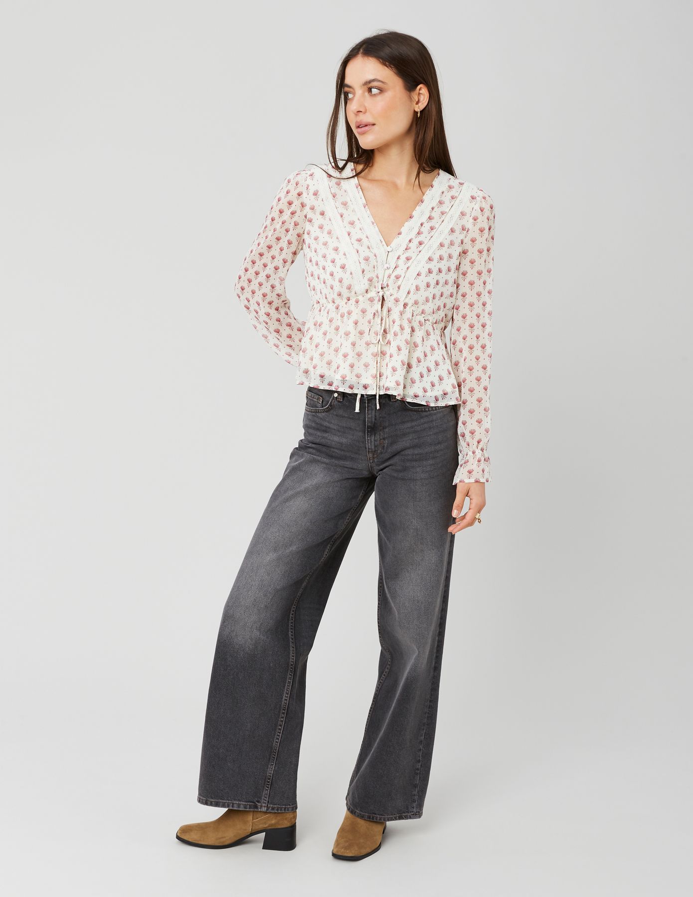 Blouse en voile imprimé