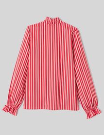 Chemise col montant rayée