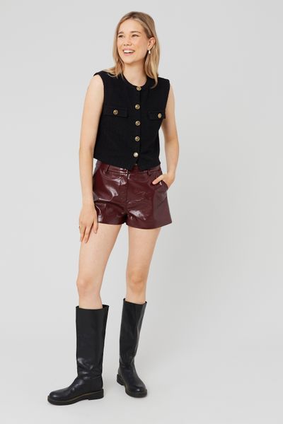 Top sans manches effet tweed