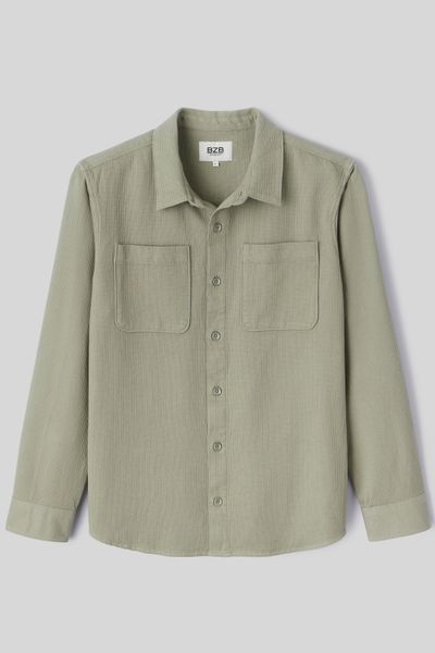 Surchemise unie gaufr&eacute;e