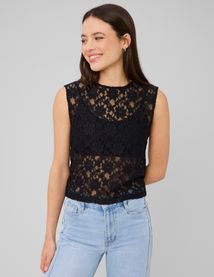 Top sans manche en dentelle