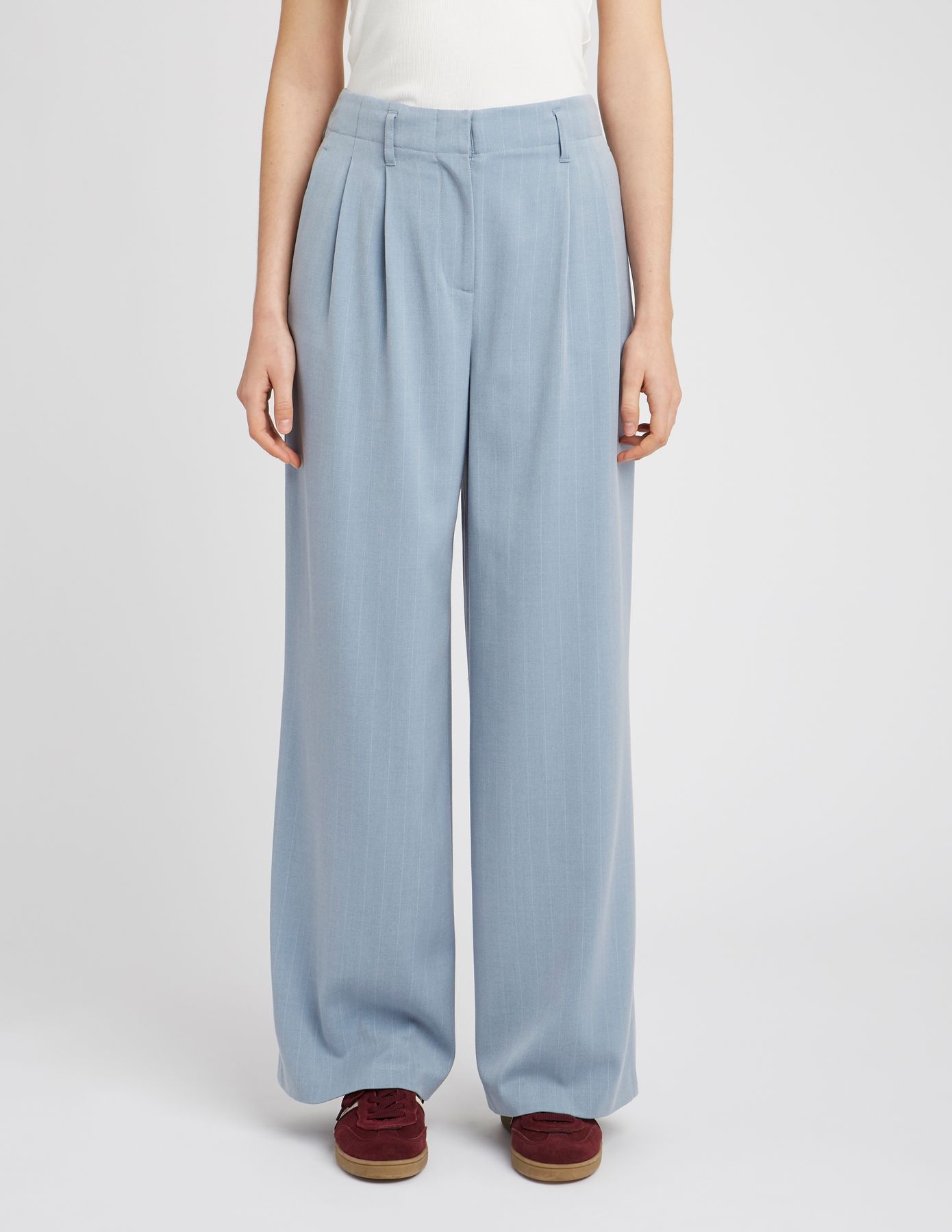 Pantalon tailleur rayé