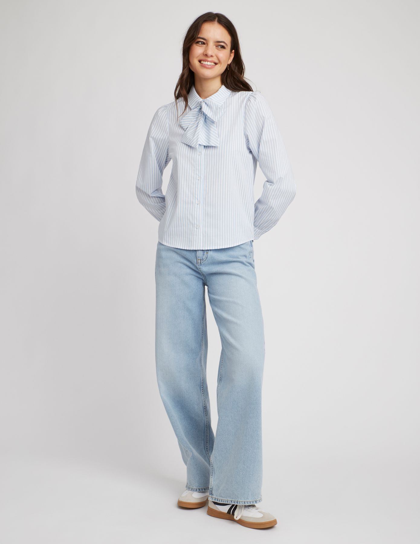 Chemise lavallière rayé
