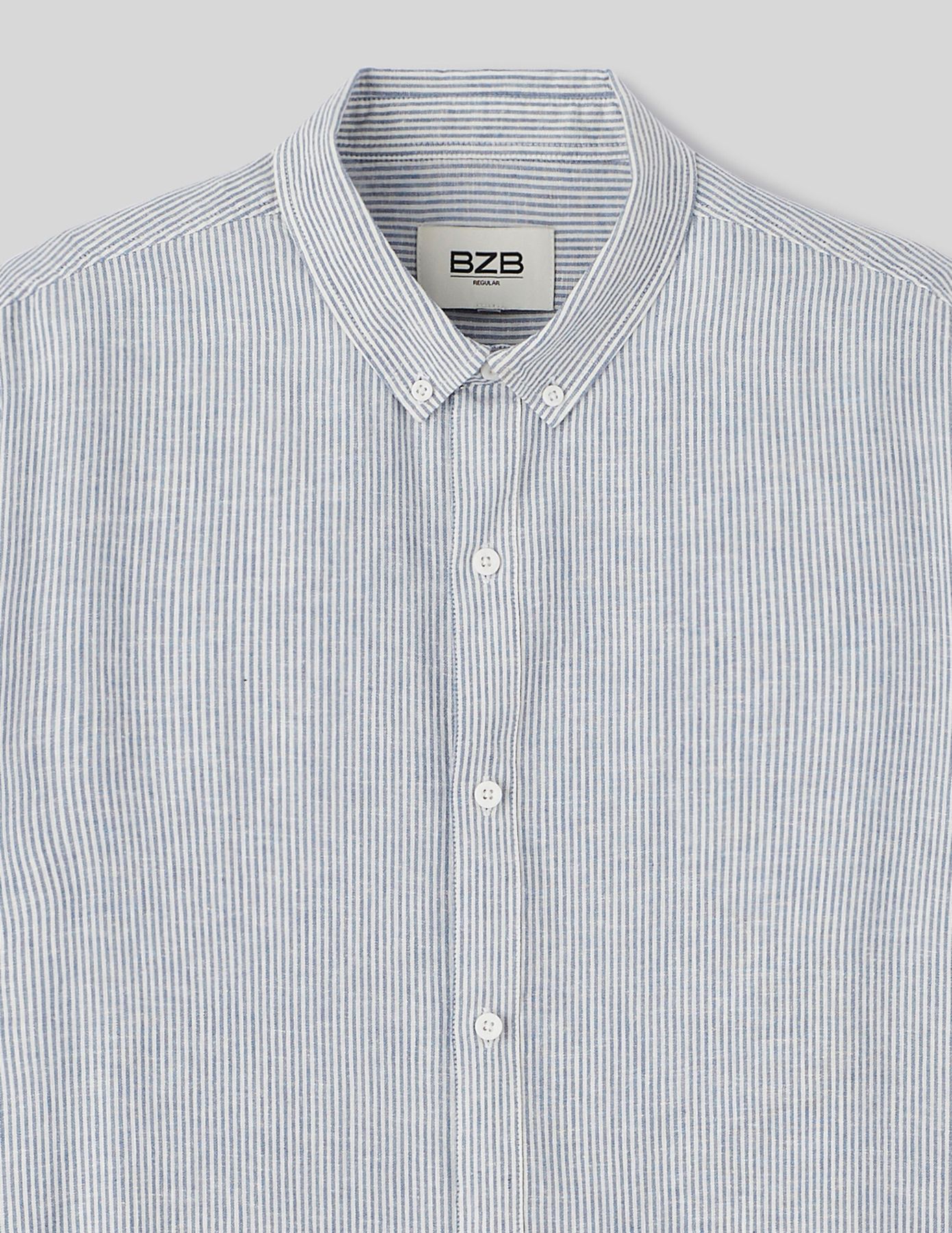 Chemise rayée droite en lin
