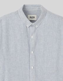 Chemise rayée droite en lin