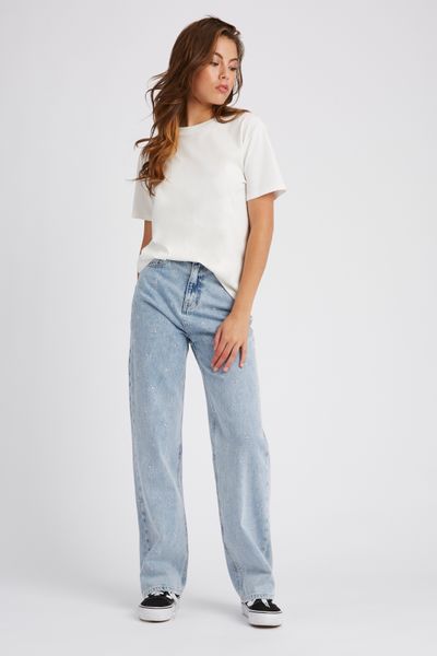 Jean straight brod&eacute;