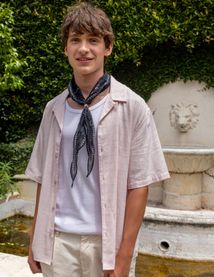 Chemise manches courtes mati&egrave;re fantaisie