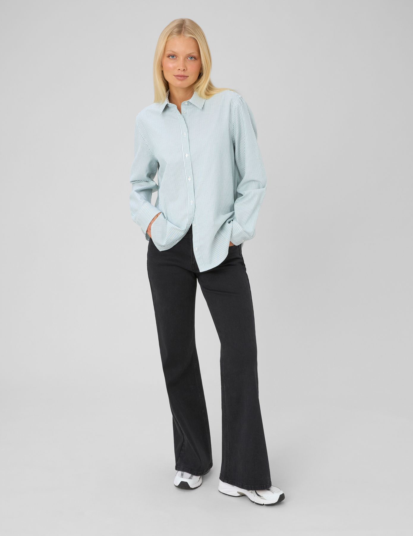 Chemise ray&eacute;e manches longues
