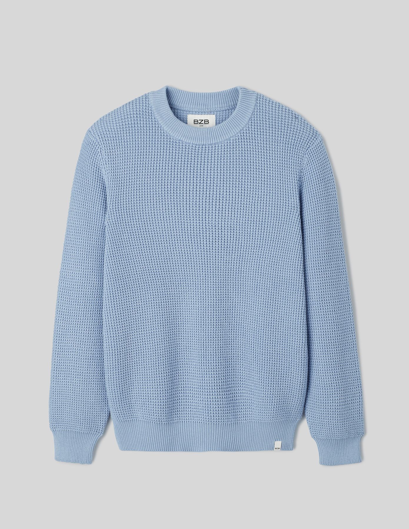 Pull col rond matière fantaisie