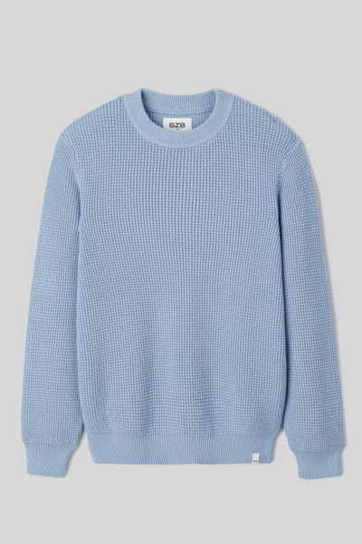 Pull col rond matière fantaisie