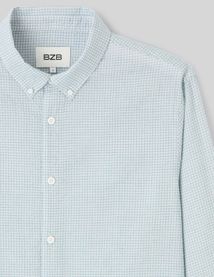 Chemise &agrave; carreaux seersucker