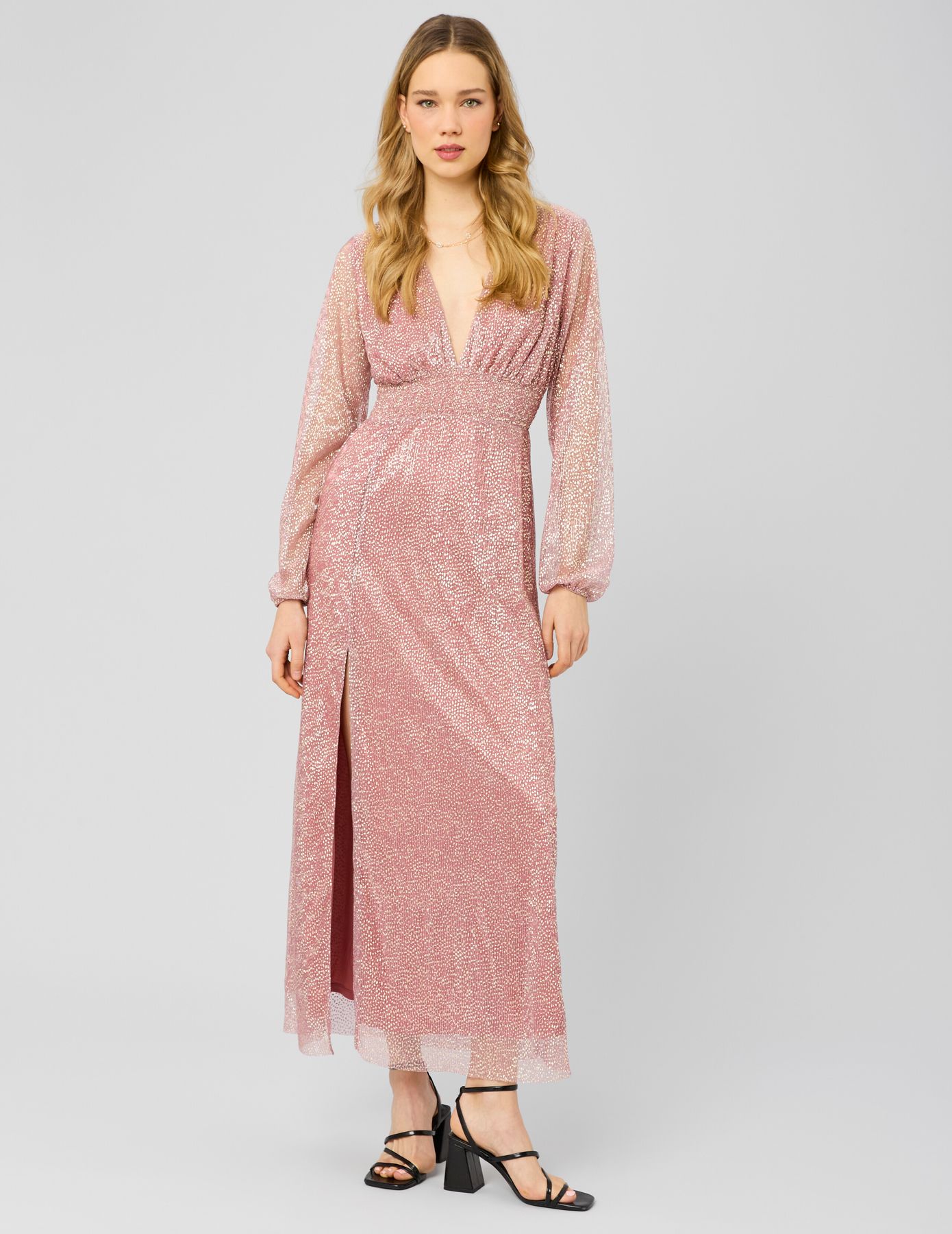 Robe longue pliss&eacute;e