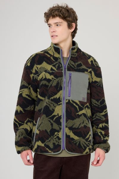 Blouson zipp&eacute; imprim&eacute; sherpa