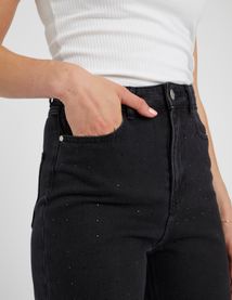 Jean straight &agrave; strass