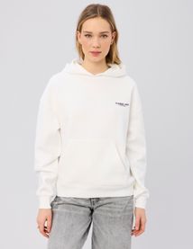 Sweat col capuche imprim&eacute; devant/dos