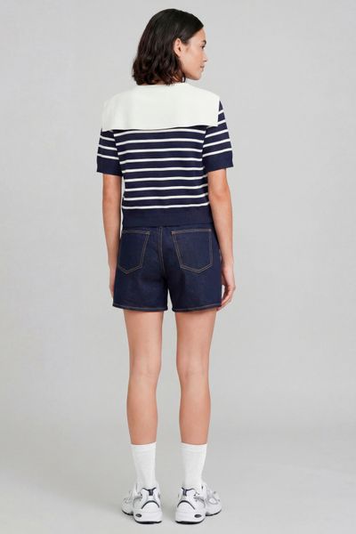 Pull marini&egrave;re avec col vareuse