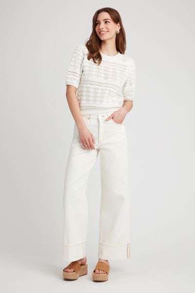 Pull manches courtes en crochet
