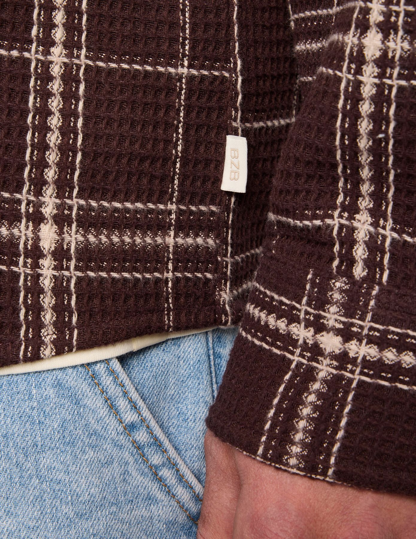 Surchemise waffle à carreaux