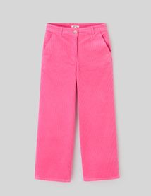 Pantalon wide leg velours cropped