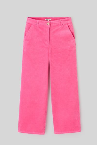 Pantalon wide leg velours cropped