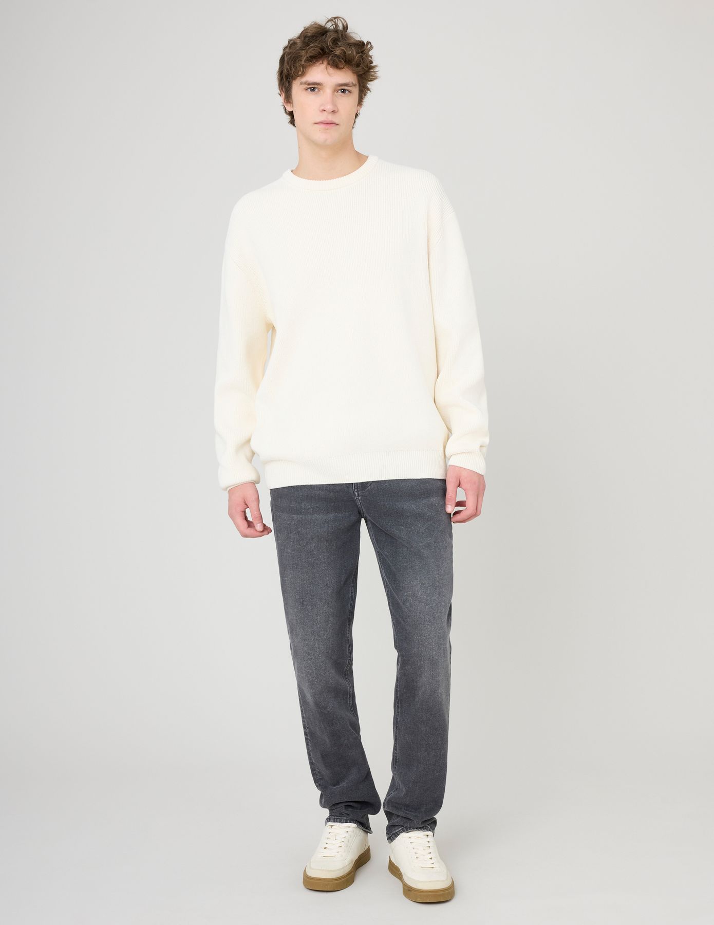 Pull chenille col rond