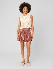 Jupe courte volant&eacute;e