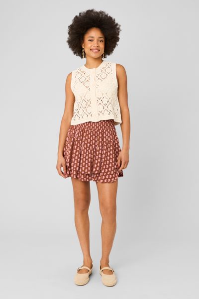 Jupe courte volant&eacute;e