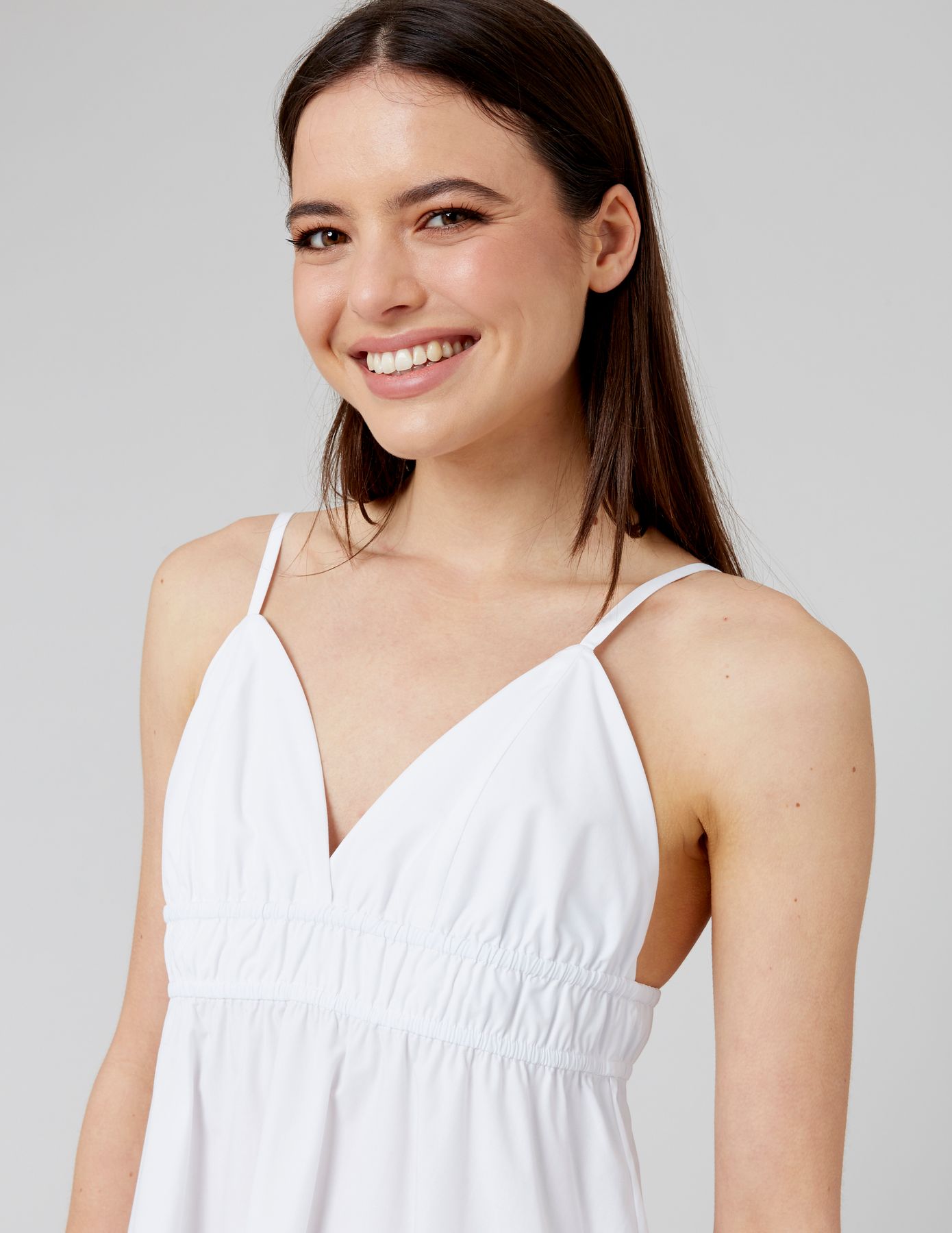 Robe longue en popeline