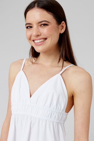 Robe longue en popeline