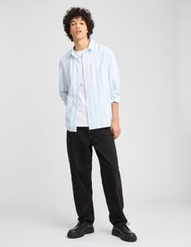 Chemise rayée boxy en popeline
