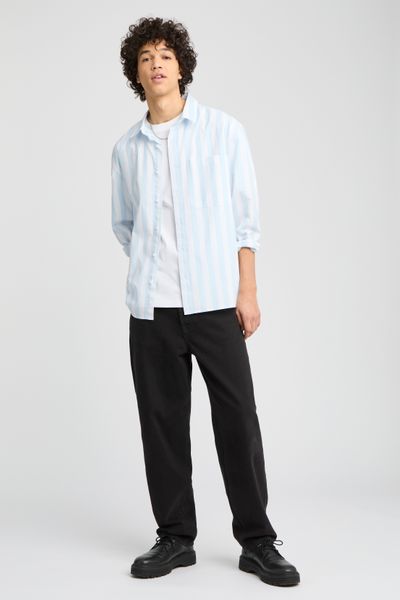 Chemise rayée boxy en popeline