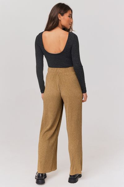 Pantalon plissé brillant