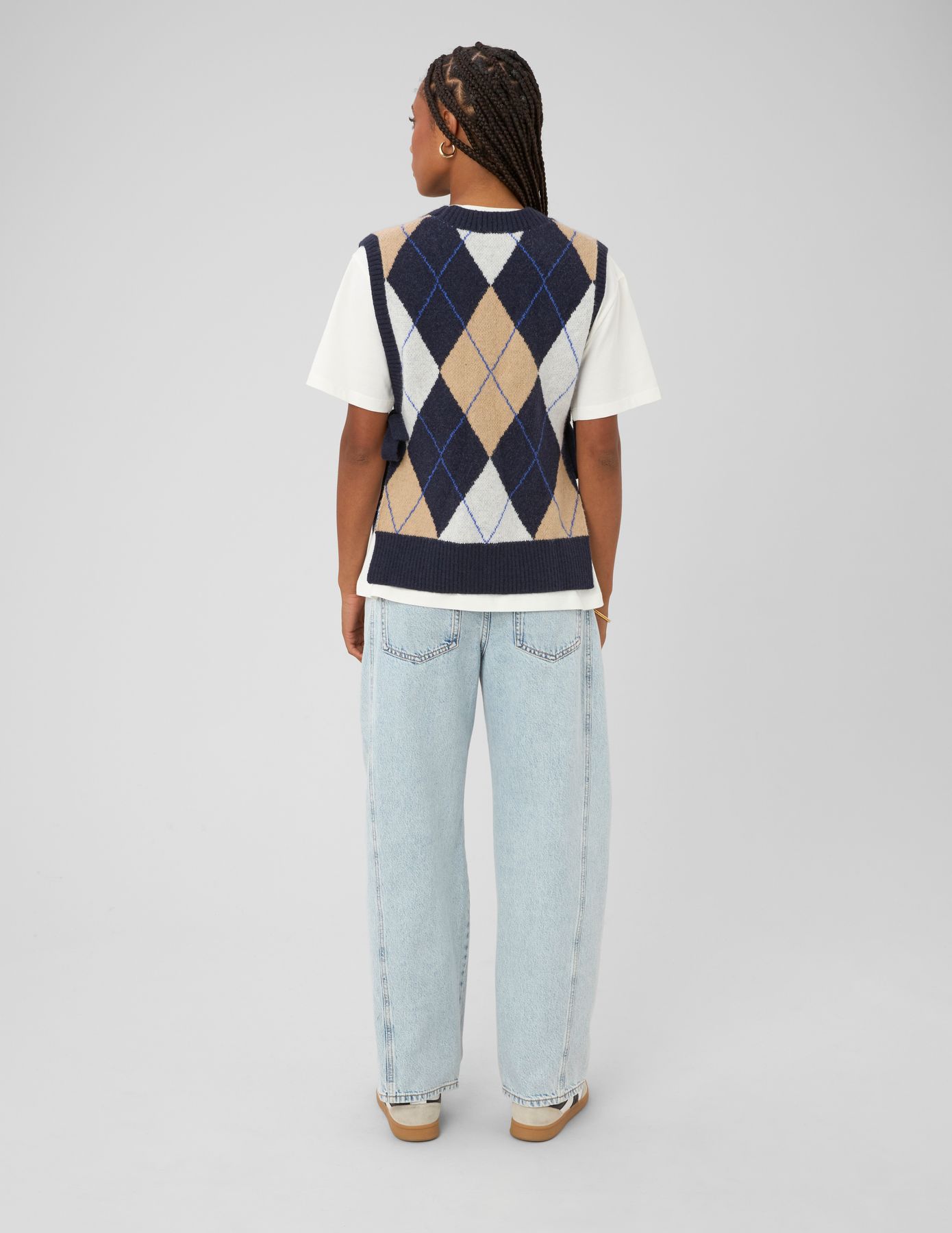 Pull sans manches jacquard