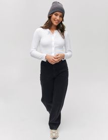 T-shirt boutonn&eacute; col chemise