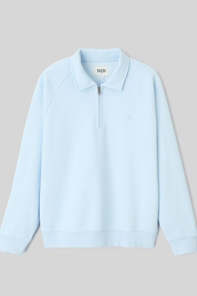 Sweat col polo zippé
