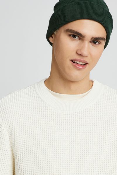 Pull col rond matière fantaisie