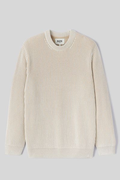 Pull côtelé bicolore
