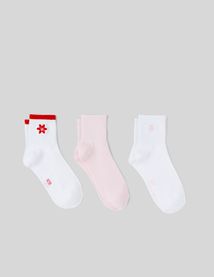 Lot de 3 paires de chaussettes fleurs