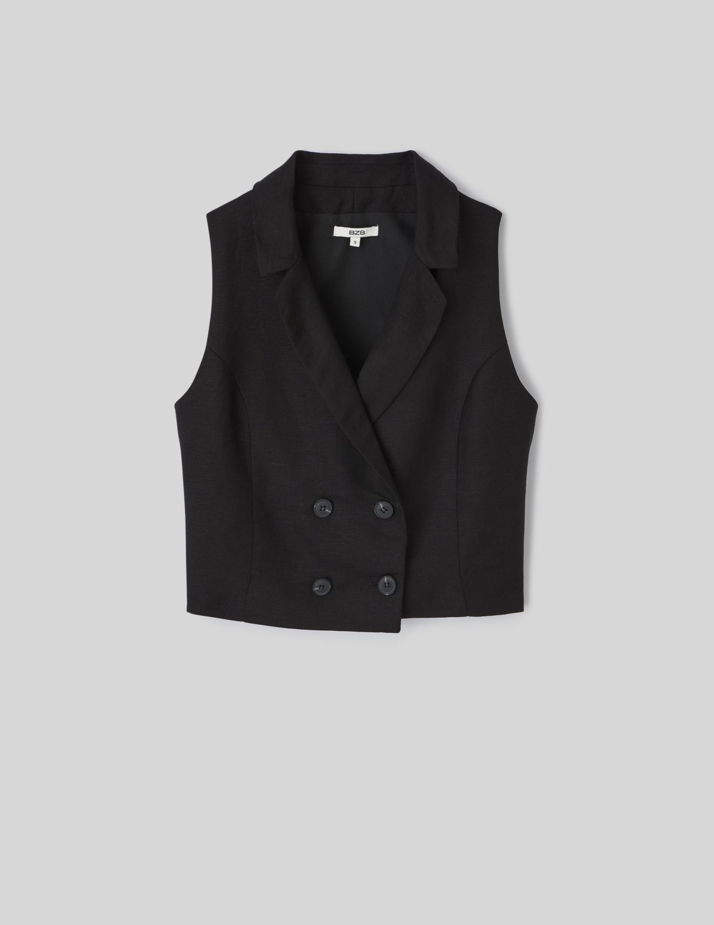 Gilet de costume uni en lin