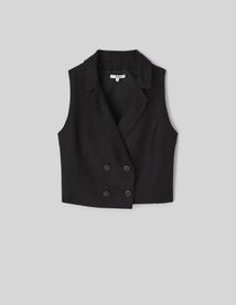 Gilet de costume uni en lin