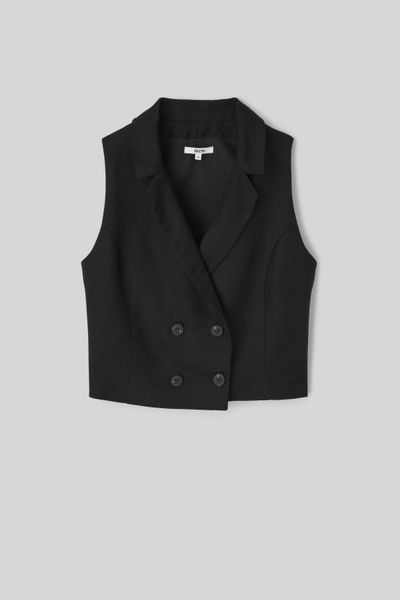 Gilet de costume uni en lin
