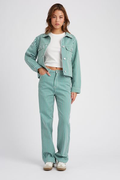 Jean straight rayé