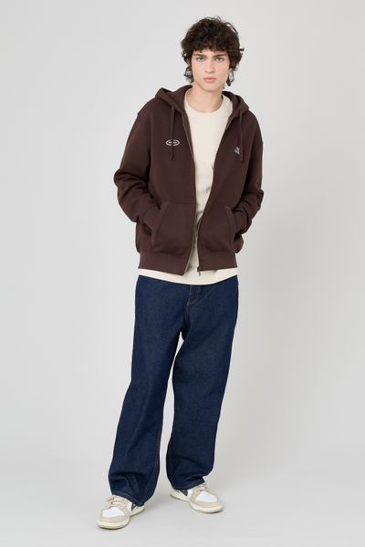 Sweat zippé imprimé devant/dos