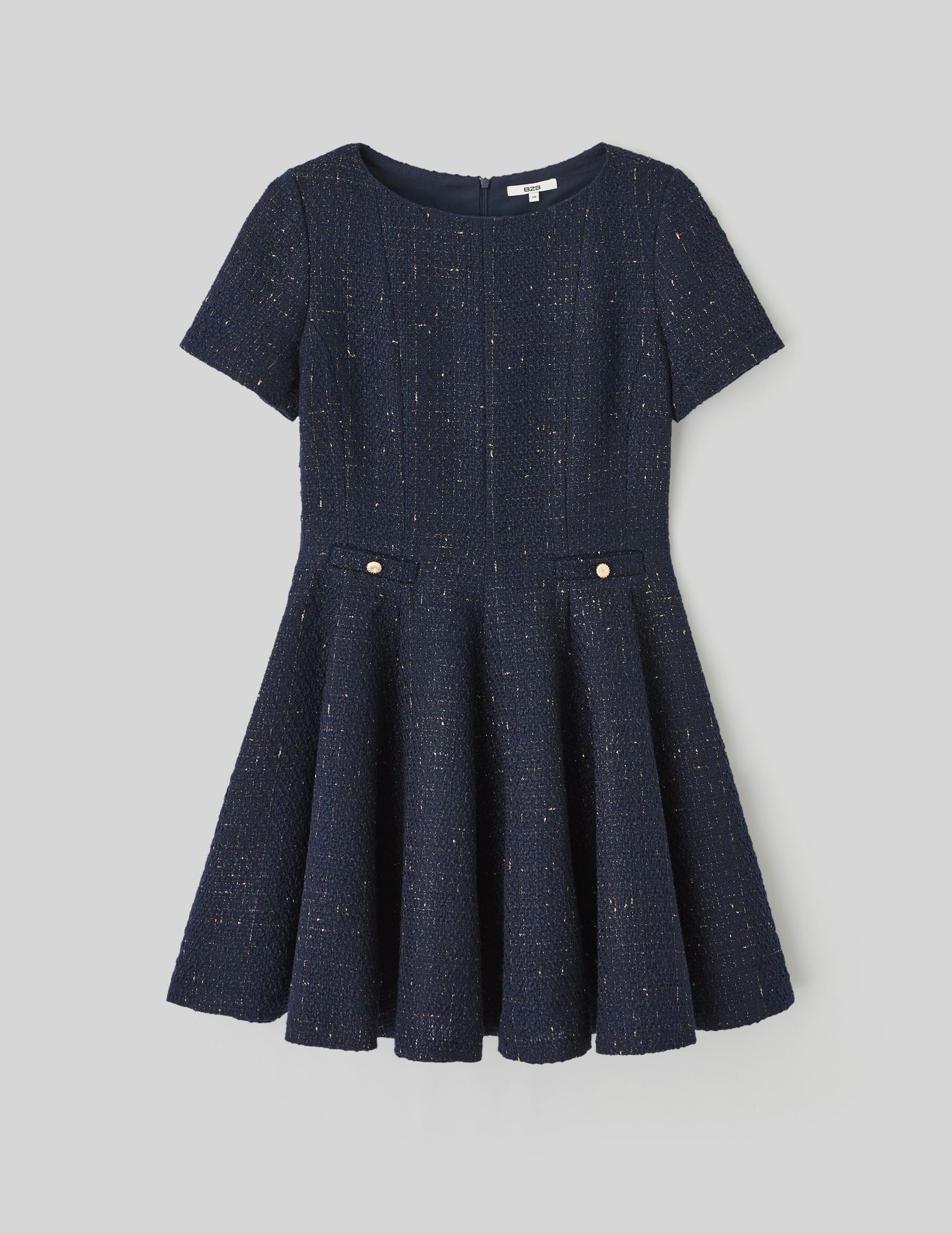 Robe patineuse en tweed