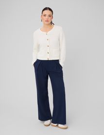 Pantalon large &agrave; pinces