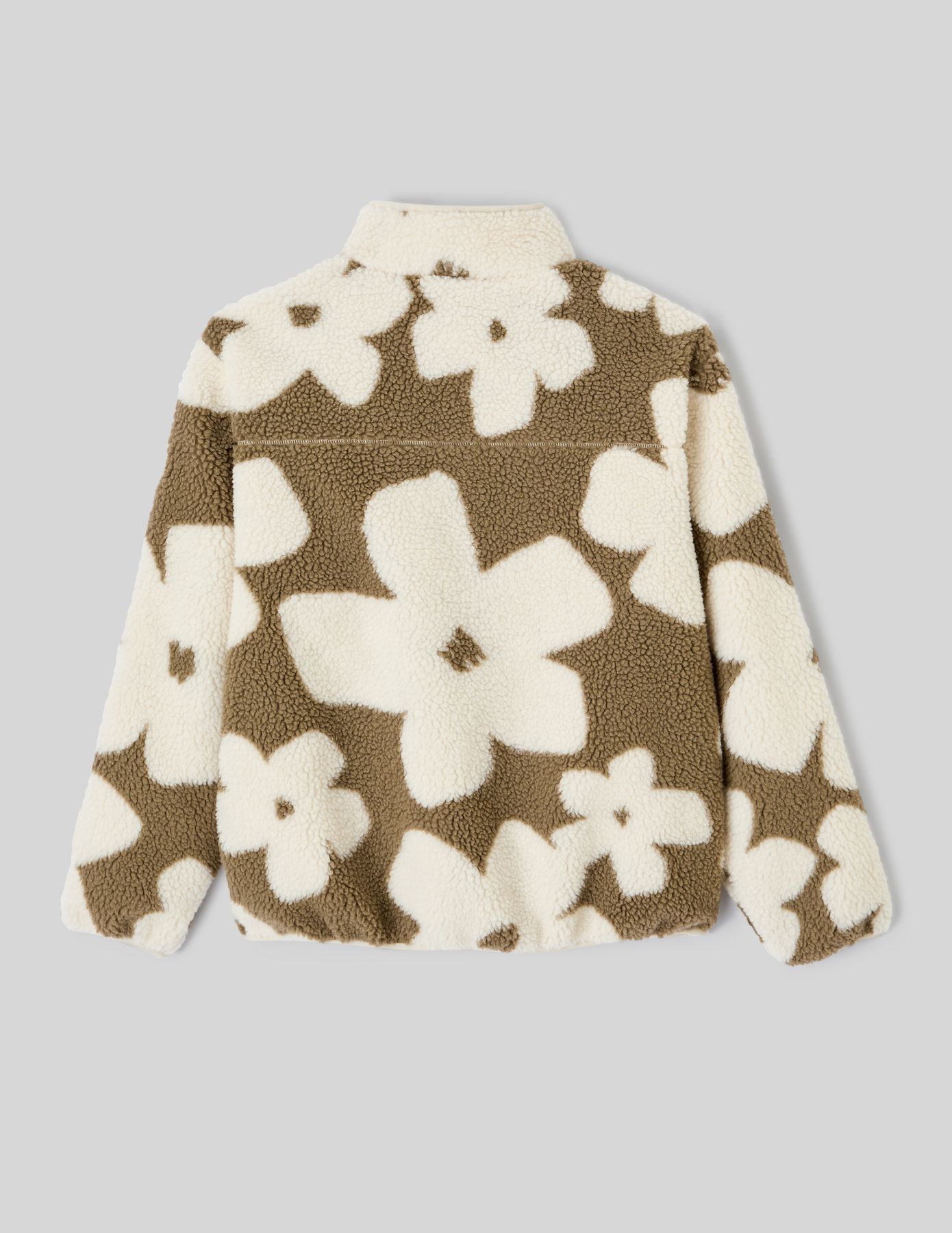 Veste sherpa zippée fleurs