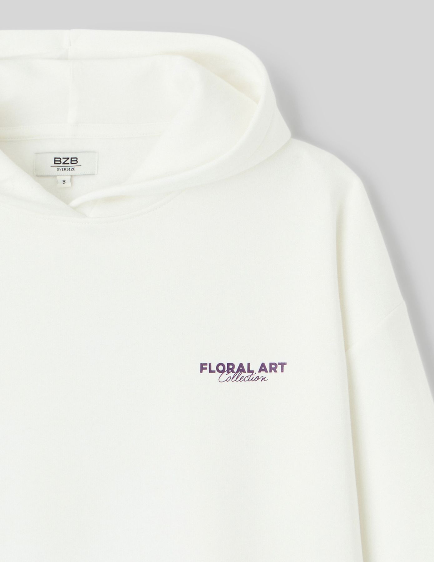 Sweat col capuche imprimé devant/dos