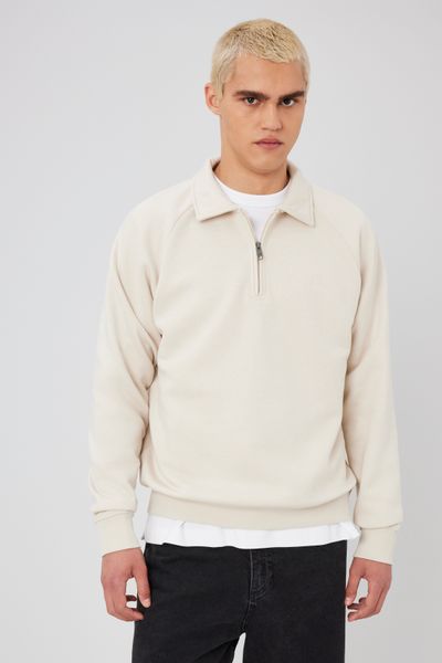 Sweat col polo zippé